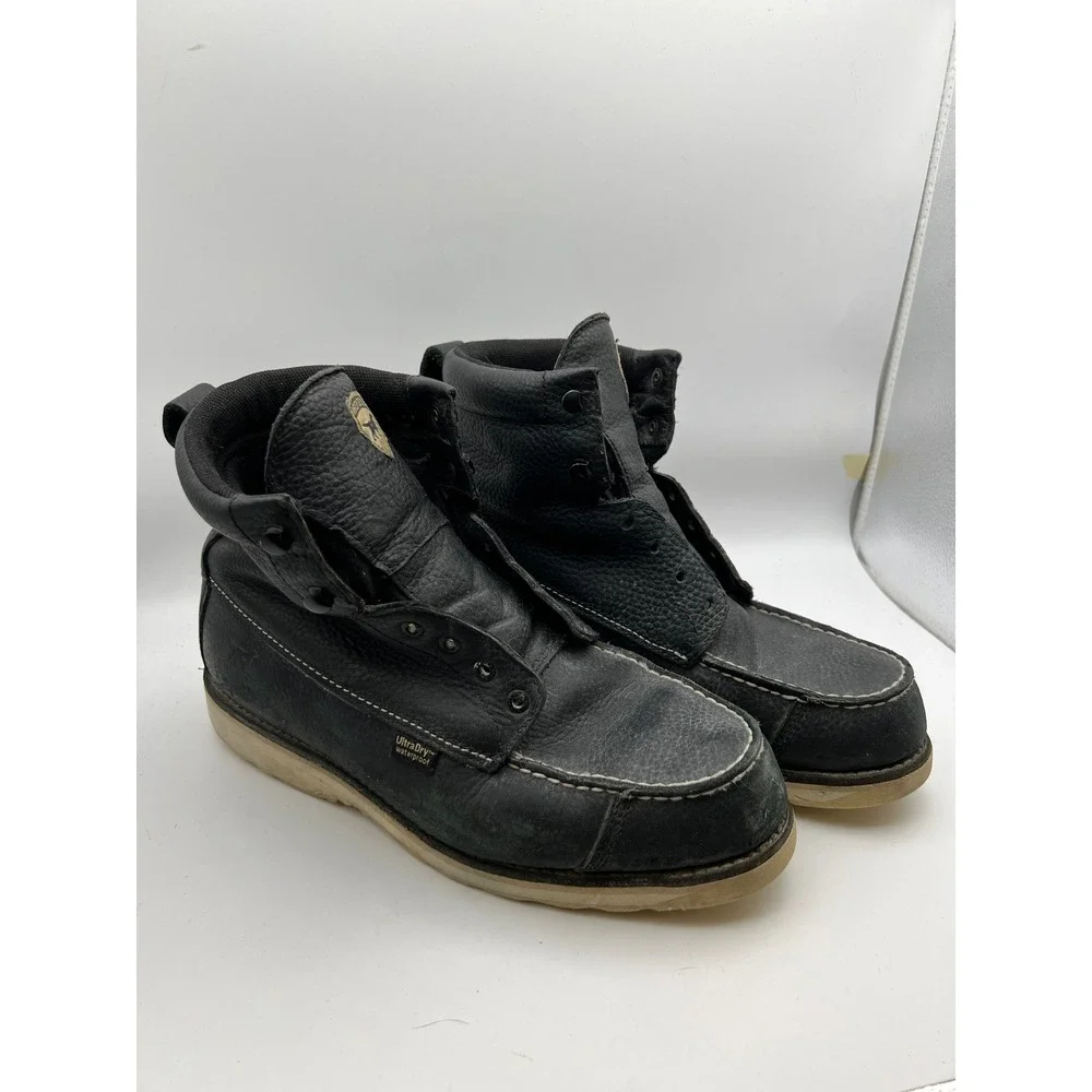 Irish Setter Ashby Black Leather Waterproof Moc Toe Work Boots Mens 12D 83606